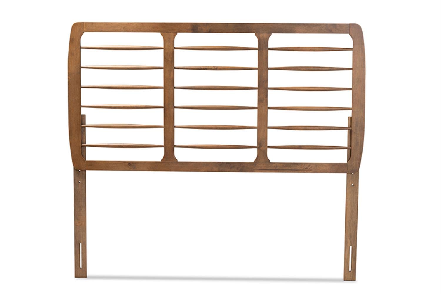 Baxton Studio Carolyn Mid-Century Modern Ash Walnut Finished Wood Full Size Headboard